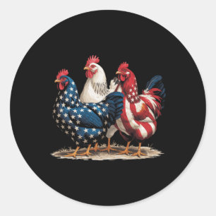 Adesivo Galinha do Dia da Independência da Bandeira Americ