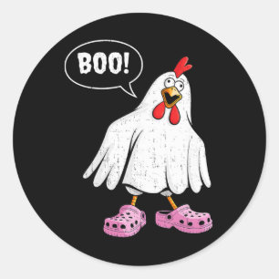 Adesivo Galinha Fofa Boo Com Sapatos Rosa Funny Halloween