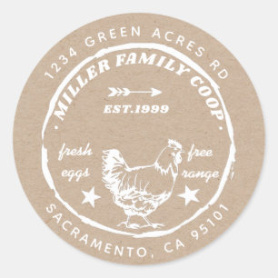 Adesivo galinha galinha ovos frescos da família endereço