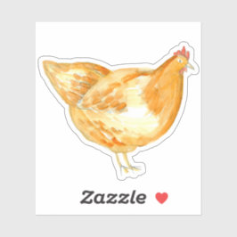 Adesivo Galinha Galinha Pássaro Aquarela Animal