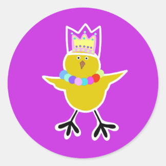Adesivo Galinha numa coroa com miçangas