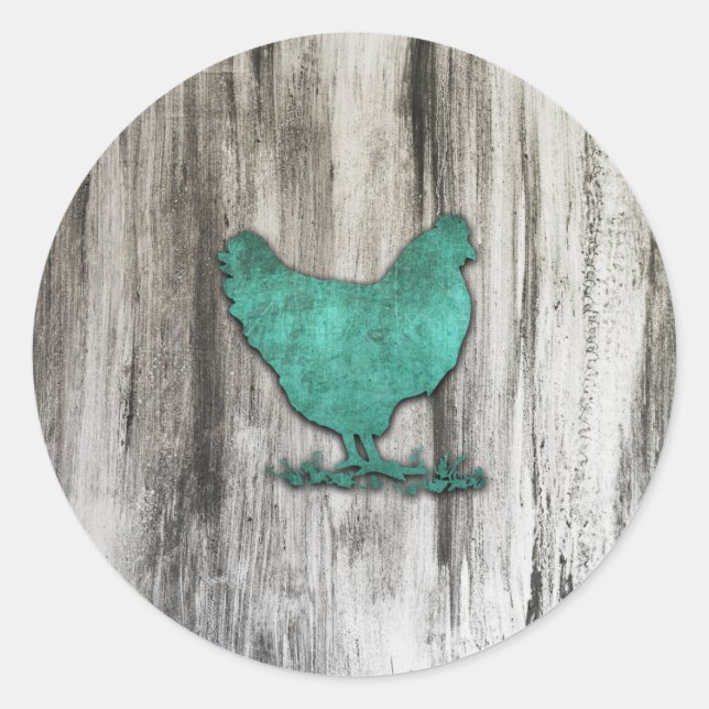 Adesivo Galinha Rústica (Azul) (Frente)