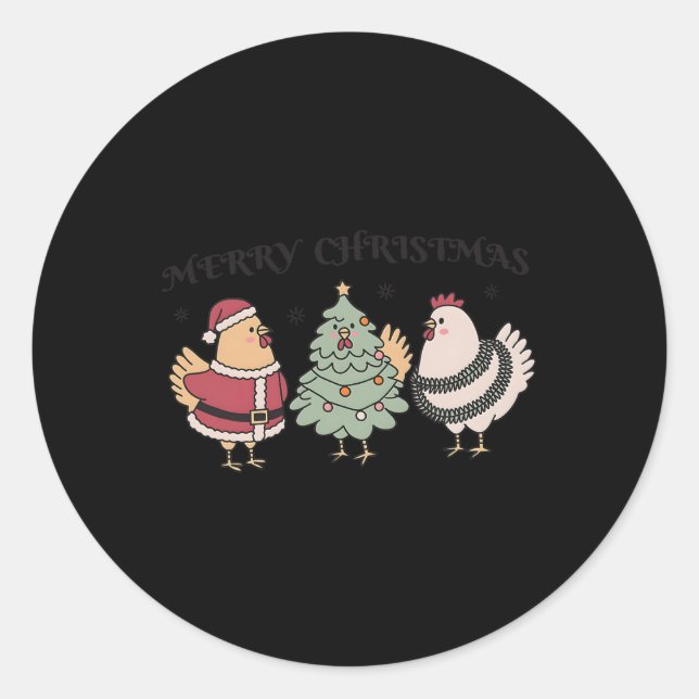 Adesivo Galinhas de Natal (Frente)