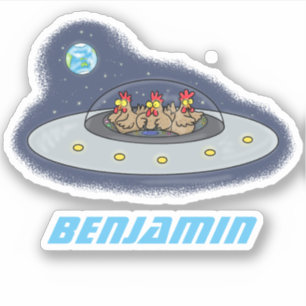 Adesivo Galinhas engraçadas na ilustração de desenhos anim