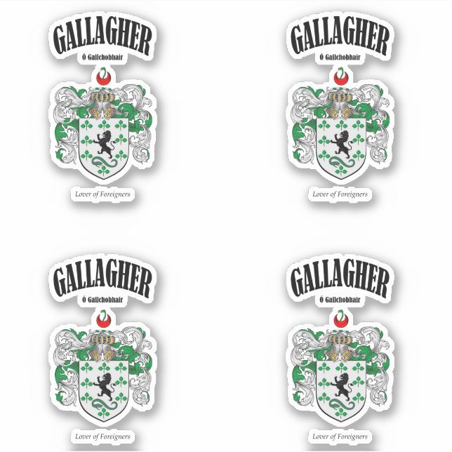 Adesivo Gallagher Crest Tradução e Significado Irlandês (x (Frente)