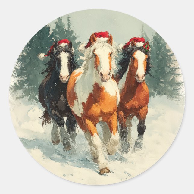 Adesivo Galloping Horses Christmas Sticker (Frente)