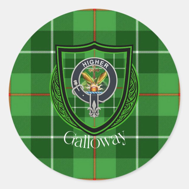Adesivo Galloway Scottish Clan Tartan & Crest (Frente)