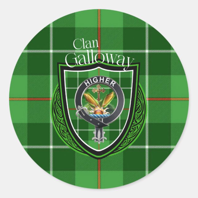 Adesivo Galloway Scottish Clan Tartan & Crest (Frente)