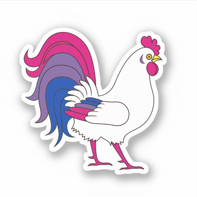 Adesivo Galo Bissexual (Frente)