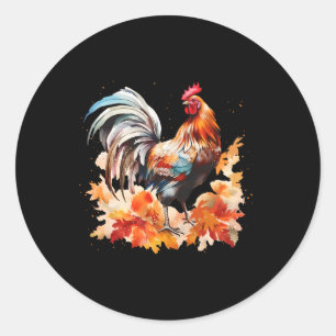 Adesivo Galo Boho Galinha Folhas de Outono Dia de Ação de 