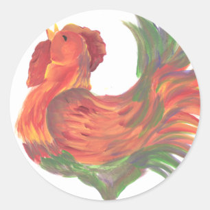 Adesivo Galo de exultação do país colorido