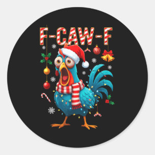 Adesivo Galo F-caw-f Meme Galinha Engraçada Fcawk Natal