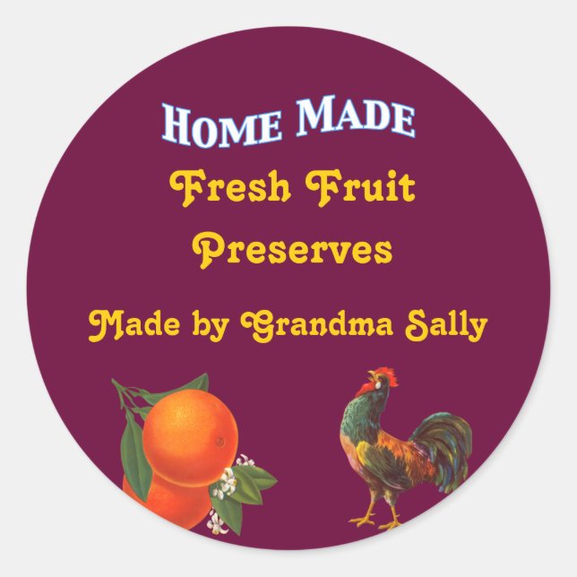 Adesivo Galo Personalizado e Padrões Laranja Fabricados em (Frente)