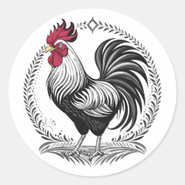 Adesivo Galo preto e branco