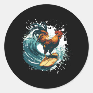 Adesivo Galo Surfando Animal Esporte Surfista