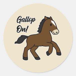 Adesivo Galope Adorável! Design de Cavalo Kawaii Feliz