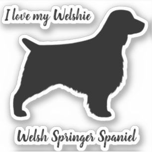 Adesivo Galsh Springer Spaniel Silhouette Dog Breed