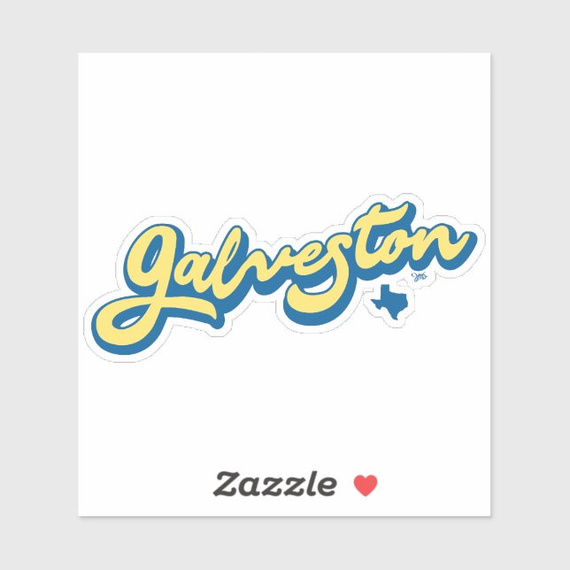 Adesivo Galveston Island Texas (Folha)