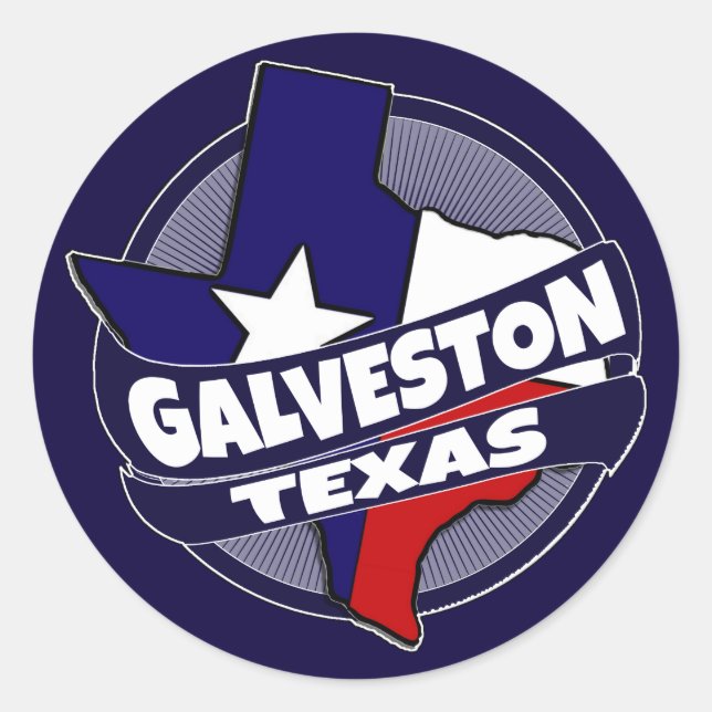Adesivo Galveston Texas flag burst adeskers (Frente)
