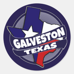 Adesivo Galveston Texas flag burst adeskers