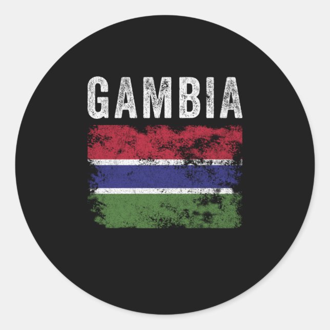 Adesivo Gâmbia Flag Distressa - Bandeira Gambiana (Frente)