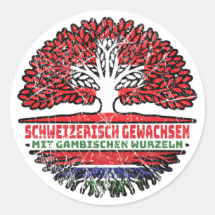 Adesivo Gambia Gambisch Schweizer Schweiz Baum Wurzel