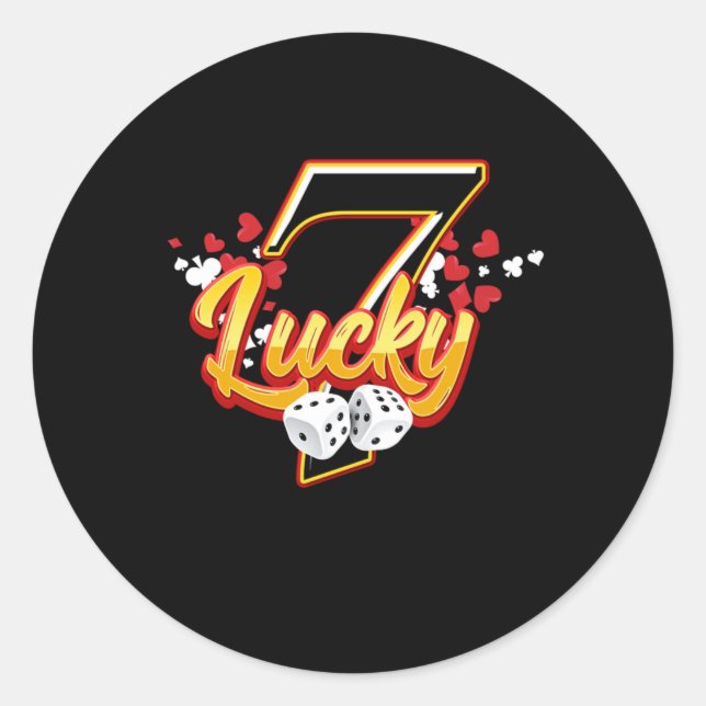 Adesivo Gambler Casino Lucky 7 Seven Dice Game Gambling (Frente)