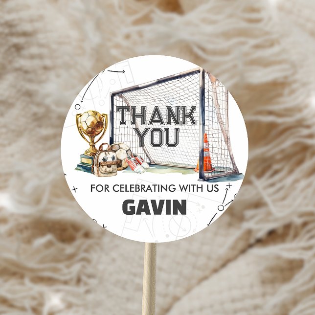 Adesivo Game On Soccer Boy Birthday (Criador carregado)