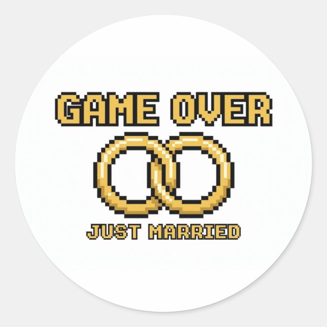 Adesivo Game Over Married Funny Sticker (Frente)