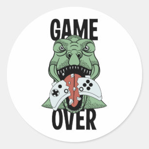 Adesivo Game Over T-Rex Dinosaur Video Gamers'