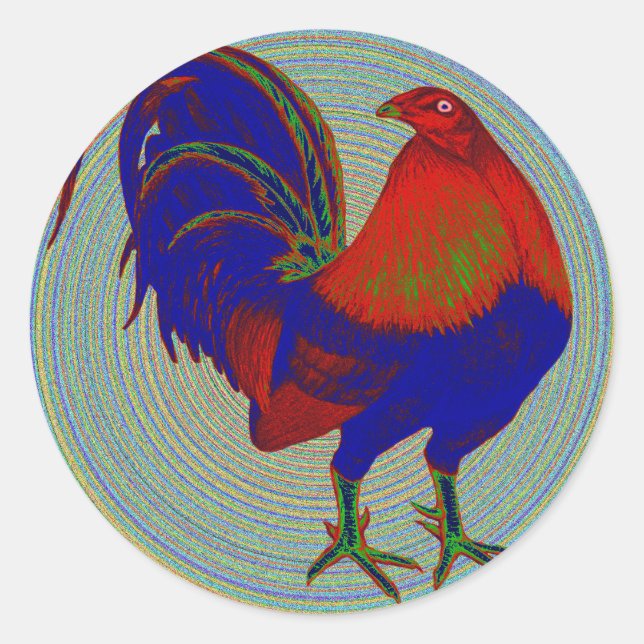 Adesivo Gamecock: Impressionista Rooster (Frente)