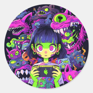 Adesivo Gamer Animador De Horror Bonito E Cansado