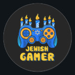 Adesivo Gamer Chanukah Boy Ki, Controlador de Jogo de Víde<br><div class="desc">Jeways Video Game Controller Gamer Chanukah Boy Kid 1</div>