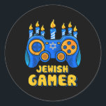 Adesivo Gamer Chanukah Boy Ki, Controlador de Jogo de Víde<br><div class="desc">Jeways Video Game Controller Gamer Chanukah Boy Kid 1</div>