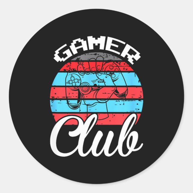 Adesivo Gamer Club Funny Gaming Quotes Gift For Players  (Frente)