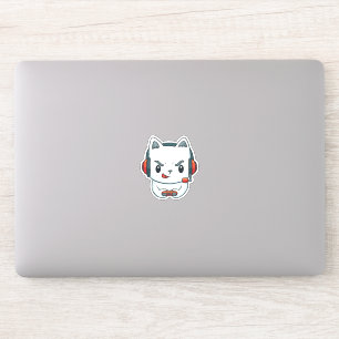 Adesivo Gamer de Gatinho Engraçado