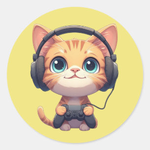 Adesivo Gamer de Gato Engraçado - Presente para Amantes de