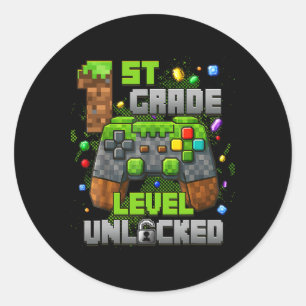 Adesivo Gamer De Vídeo Desbloqueado De Nível 1rua Ck Pixel
