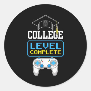 Adesivo gamer de vídeo engraçado completo nível universitá