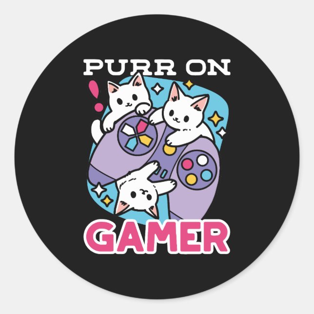 Adesivo Gamer Design - Purr On Gamer Joystick Art (Frente)