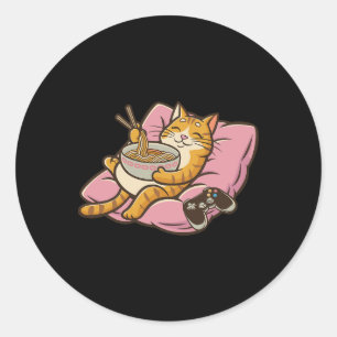 Adesivo Gamer Gato Ramen Kawaii Jogos Japonês Mulheres Men