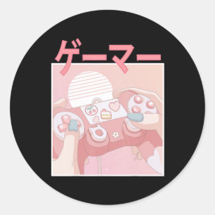 Adesivo Gamer Girl Anime Kawaii Jogando Um Vídeo Muito Bon