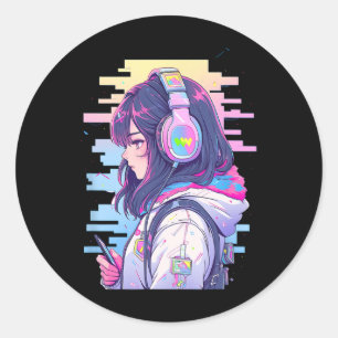 Adesivo Gamer Girl Funny Pastel Japão Anime Streamer Japão