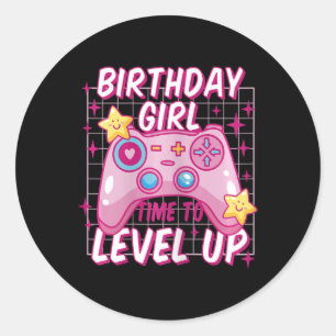 Adesivo Gamer Girl Level Unlocked Video Game Birthday Gift