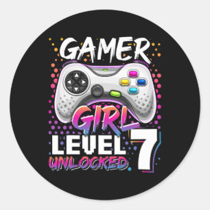 Adesivo Gamer Girl Nível 7 - 7 Birthda