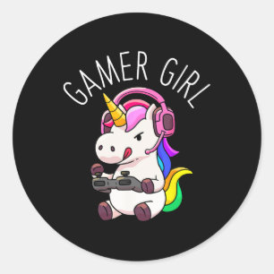 Adesivo Gamer Girl Unicorn Gaming - Jogo Cute Jogo Gift Gi