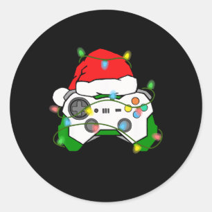 Adesivo Gamer Natal Jogos Chapéu do Papai Noel Controle de