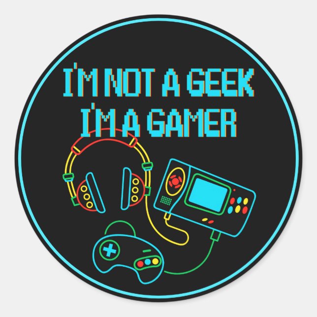 Adesivo Gamer Retro Neon (Frente)