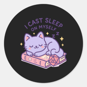 Adesivo Gamer Rpg Gato Nerdy Dormindo Dado D20 Para Gato A