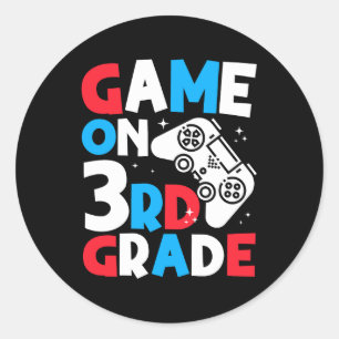 Adesivo Gamer Sayings Game On 3rd Grade Retro Videos games